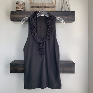 J. Crew Ruffle Tank Gray Medium